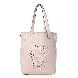 Alexander McQueen Calfskin Skull Perforated Tote